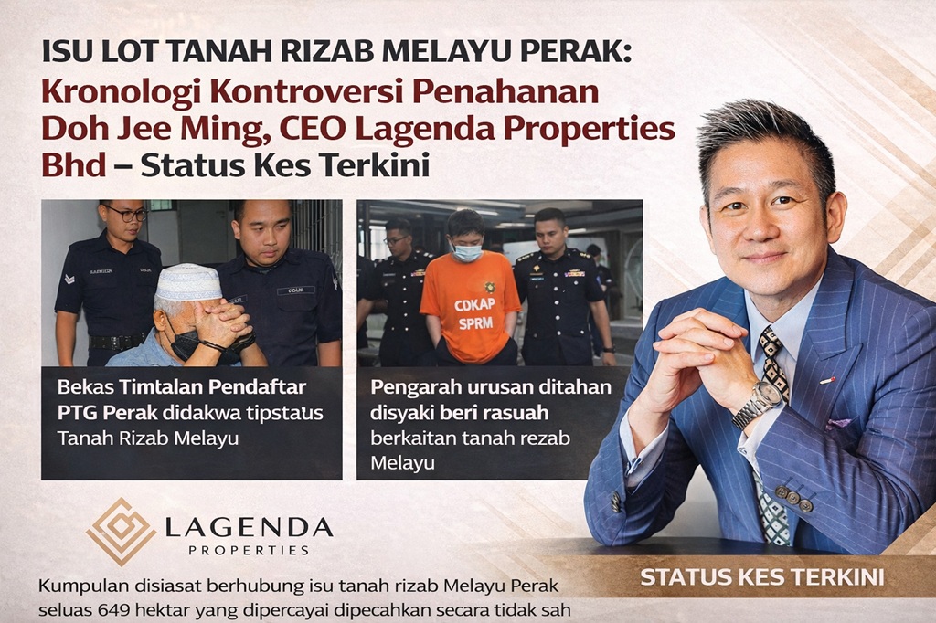 Isu lot tanah rizab Melayu Perak: Kronologi Kontroversi Penahanan Doo Jee Ming CEO Lagenda Properties Bhd- Status kes terkini?