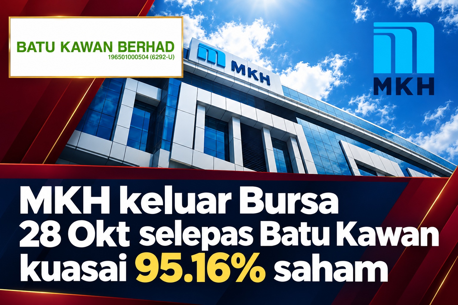 MKH keluar Bursa 28 Okt selepas Batu Kawan kuasai 95.16% saham